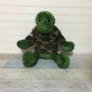 Build-A-Bear Green Turtle Plush, Camo Shirt, 17" Stuffed Animal Toy